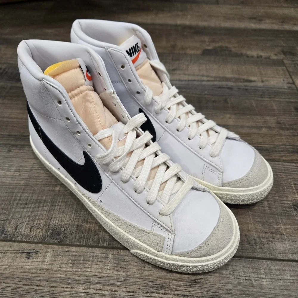 Nike Blazer Mid 77 Vintage White Black BQ6806-100 Mens 6.5 High Top Sneakers New